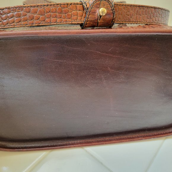 BRAHMIN Bucket Shoulder Bag Black/Brown Medium Croc Pattern Leather - Picture 12 of 12